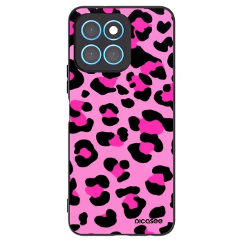 Picasee crna silikonska maskica za Honor X8 5G - Pink Tiger