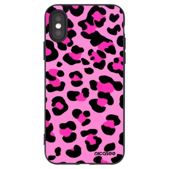 Picasee crna silikonska maskica za Apple iPhone X/XS - Pink Tiger