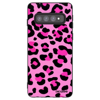 Picasee crna silikonska maskica za Samsung Galaxy S10 G973 - Pink Tiger