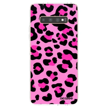 Picasee silikonska prozirna maskica za Samsung Galaxy S10 Plus G975 - Pink Tiger