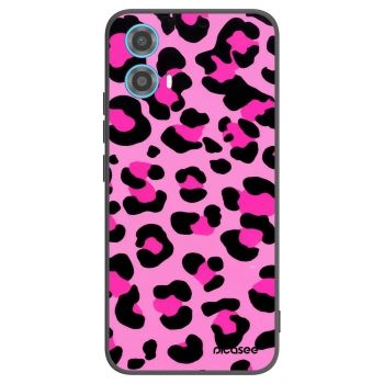 Picasee crna silikonska maskica za Motorola Moto G34 5G - Pink Tiger