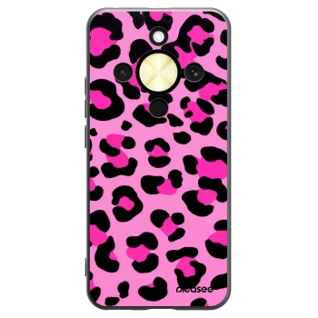 Picasee crna silikonska maskica za Honor Magic8 Lite 5G - Pink Tiger