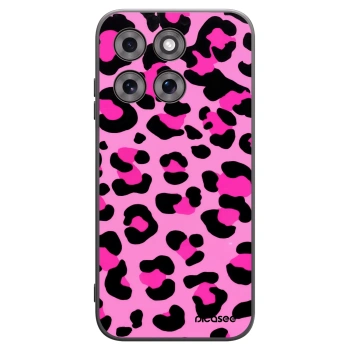 Picasee crna silikonska maskica za Motorola Moto G77 - Pink Tiger