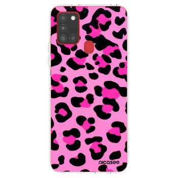 Picasee silikonska prozirna maskica za Samsung Galaxy A21s - Pink Tiger