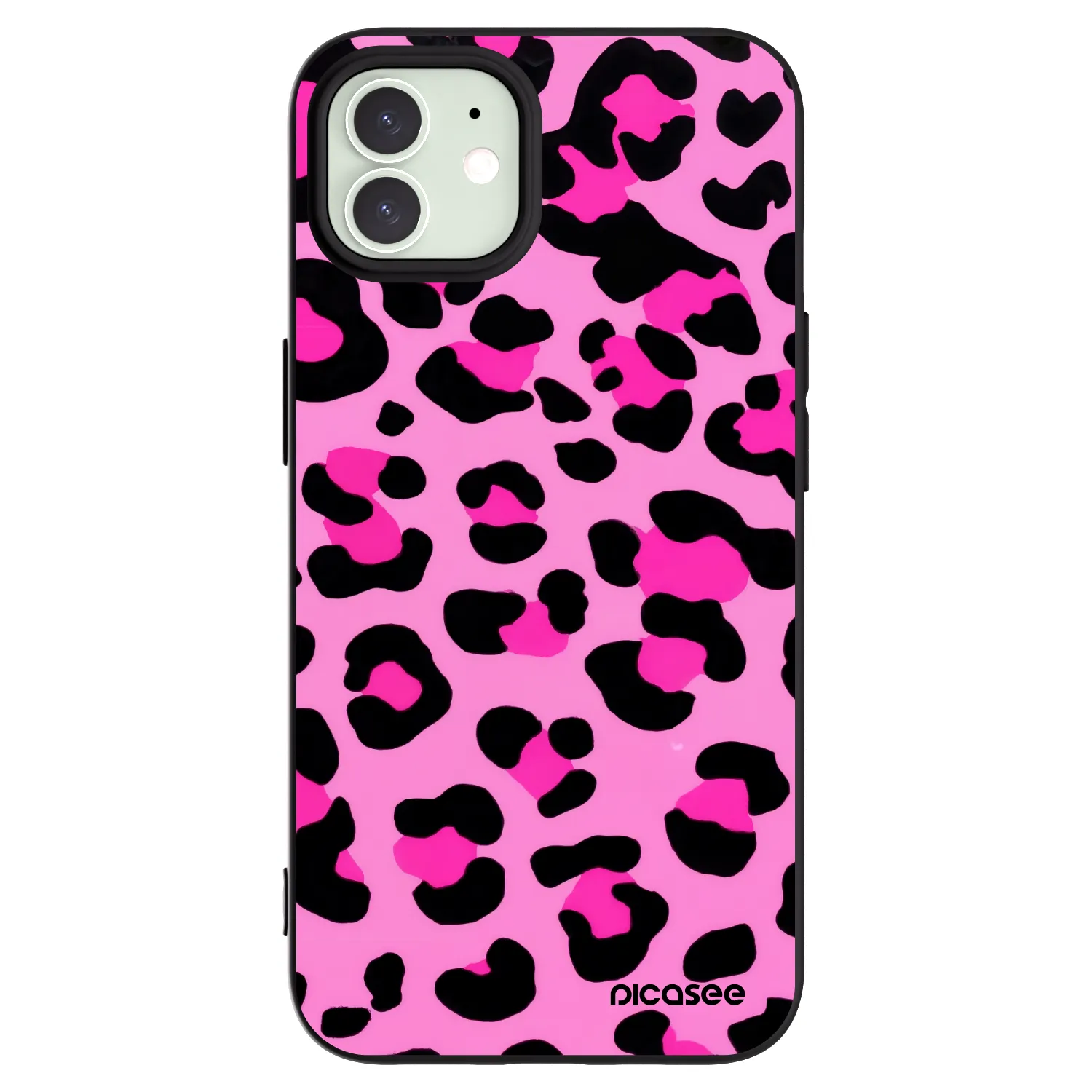 Picasee crna silikonska maskica za Apple iPhone 12 Pro - Pink Tiger