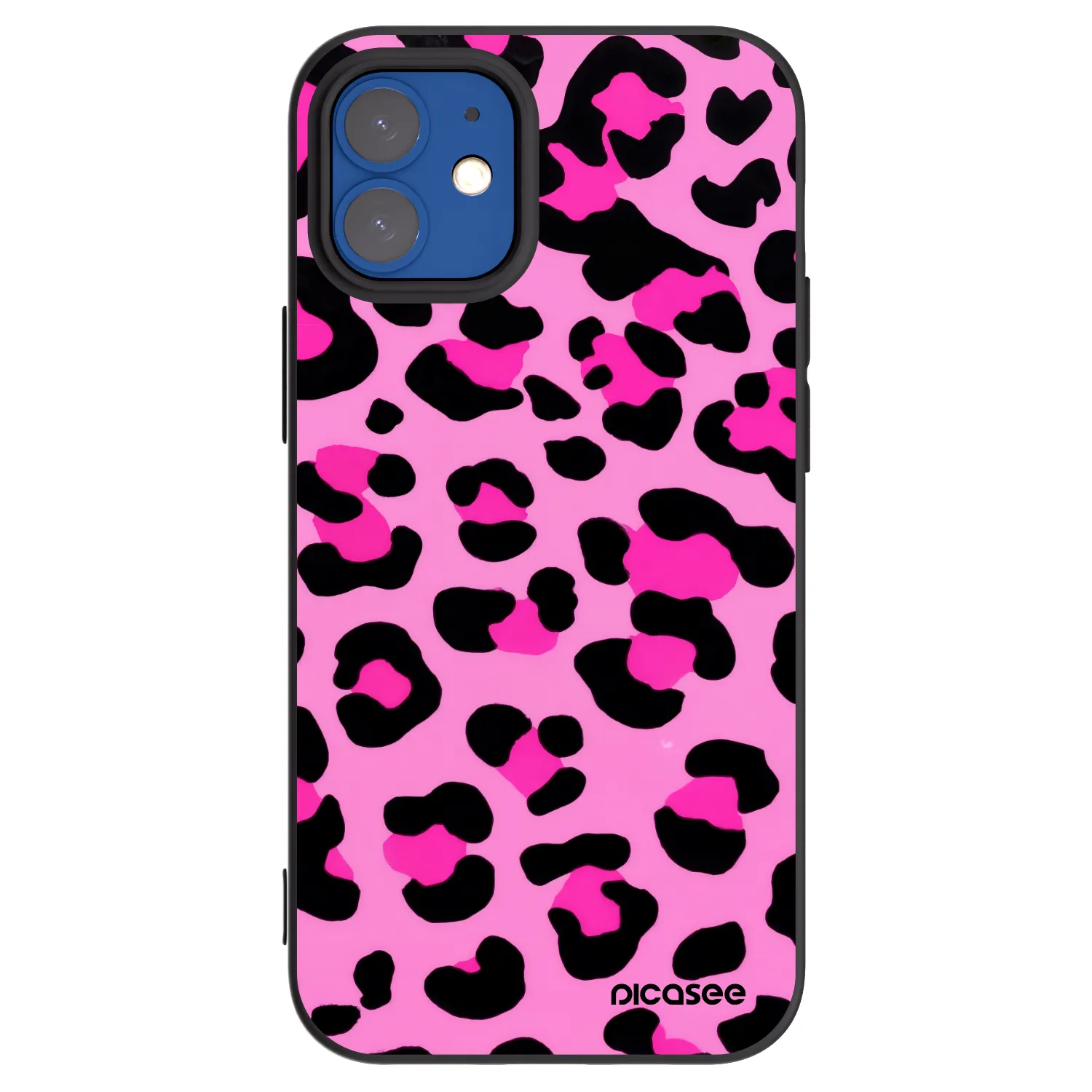 Picasee crna silikonska maskica za Apple iPhone 12 mini - Pink Tiger