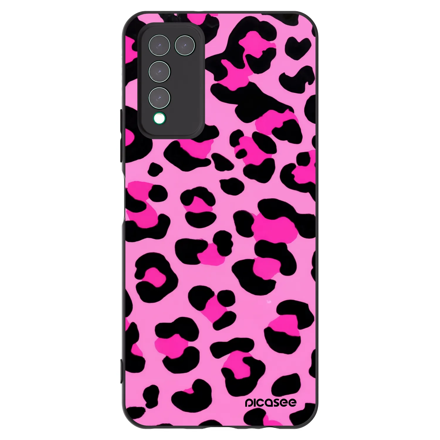 Picasee crna silikonska maskica za Honor 10X Lite - Pink Tiger