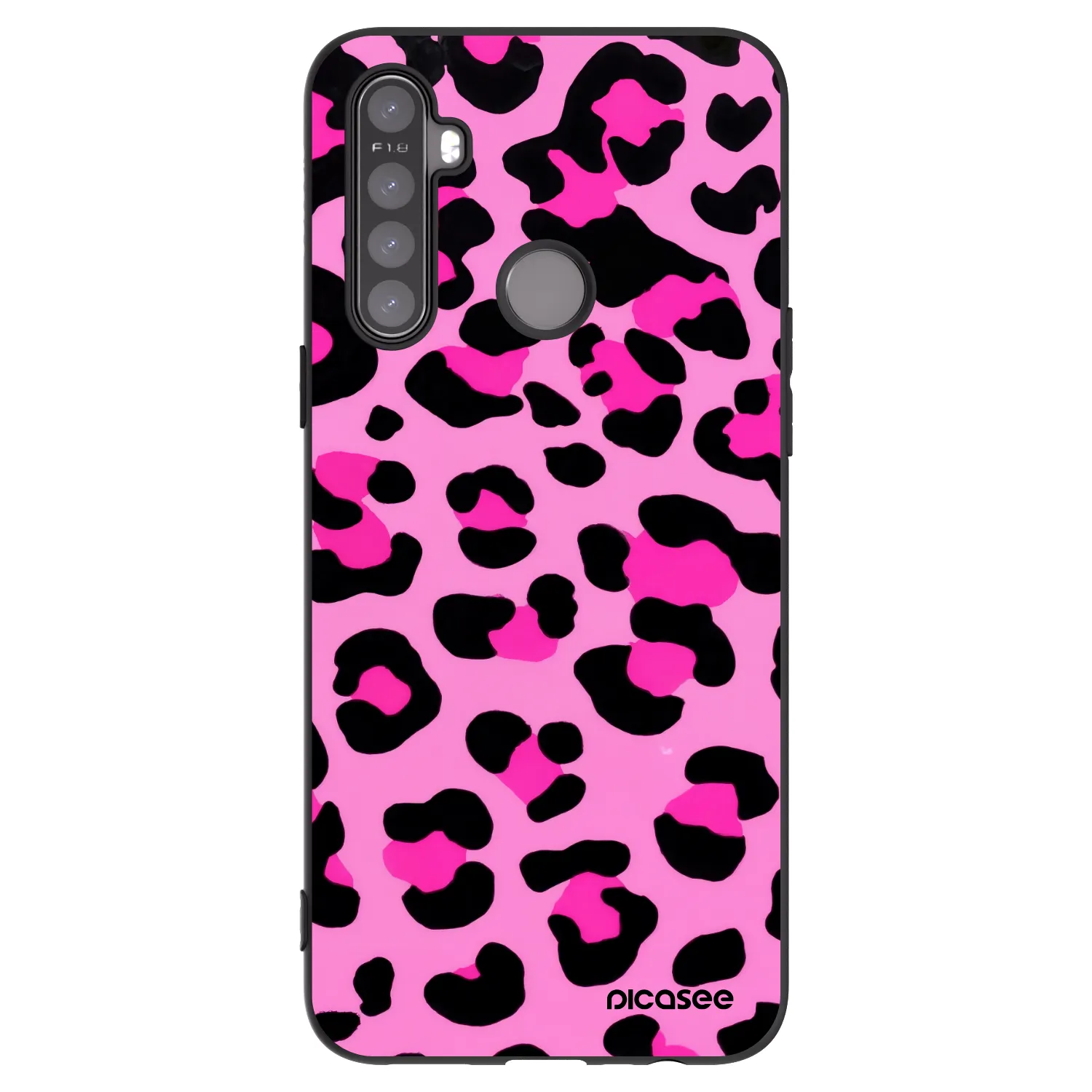 Picasee crna silikonska maskica za Realme 6i - Pink Tiger