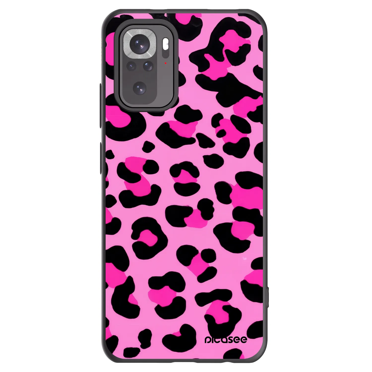 Picasee crna silikonska maskica za Xiaomi Redmi Note 10 - Pink Tiger