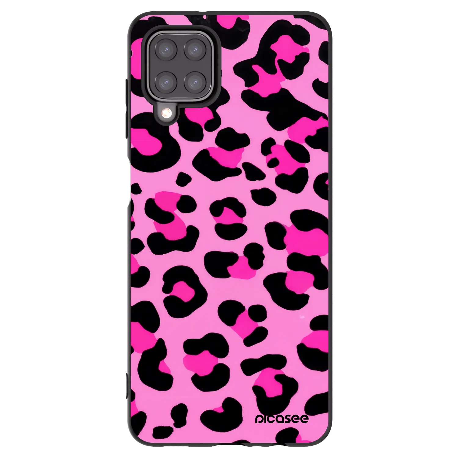 Picasee crna silikonska maskica za Samsung Galaxy M12 M127F - Pink Tiger