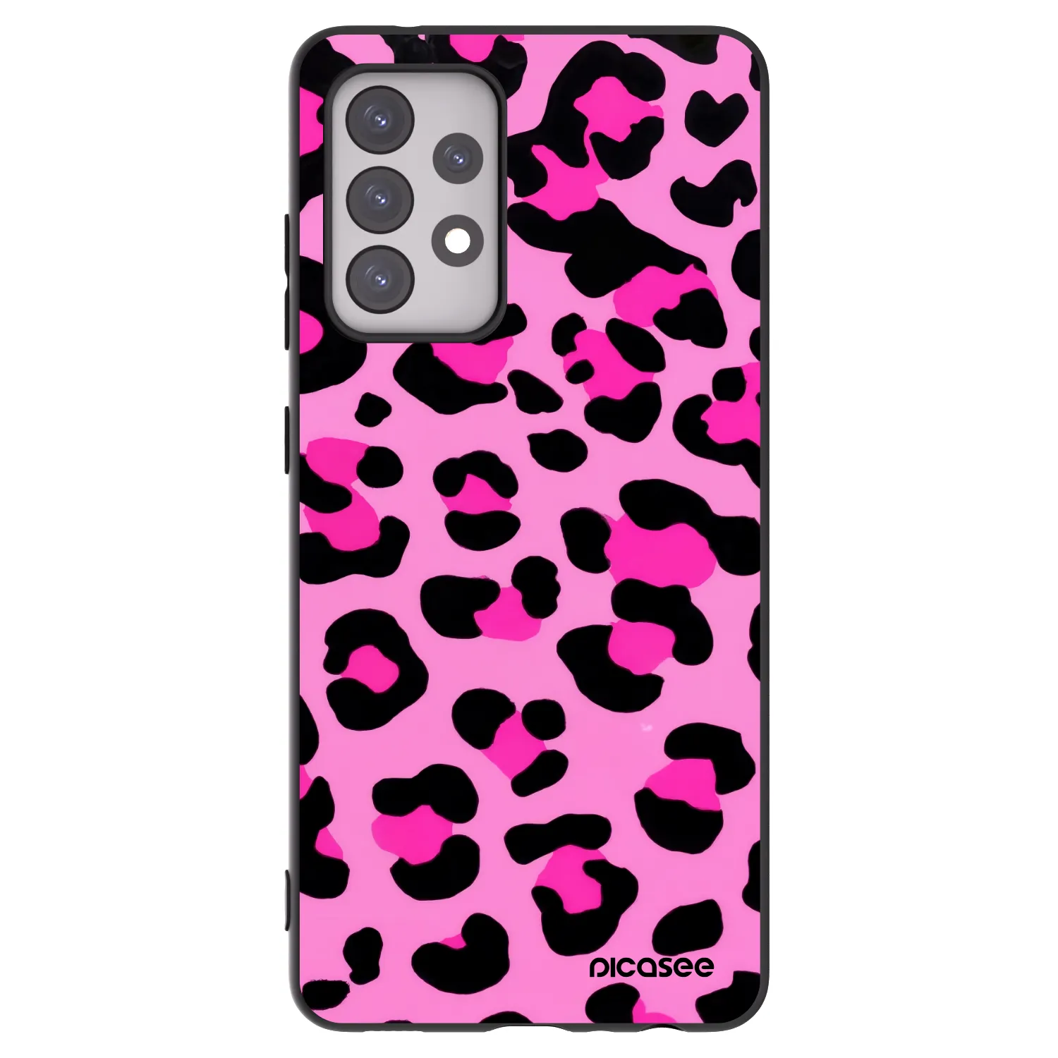 Picasee crna silikonska maskica za Samsung Galaxy A52s 5G A528B - Pink Tiger