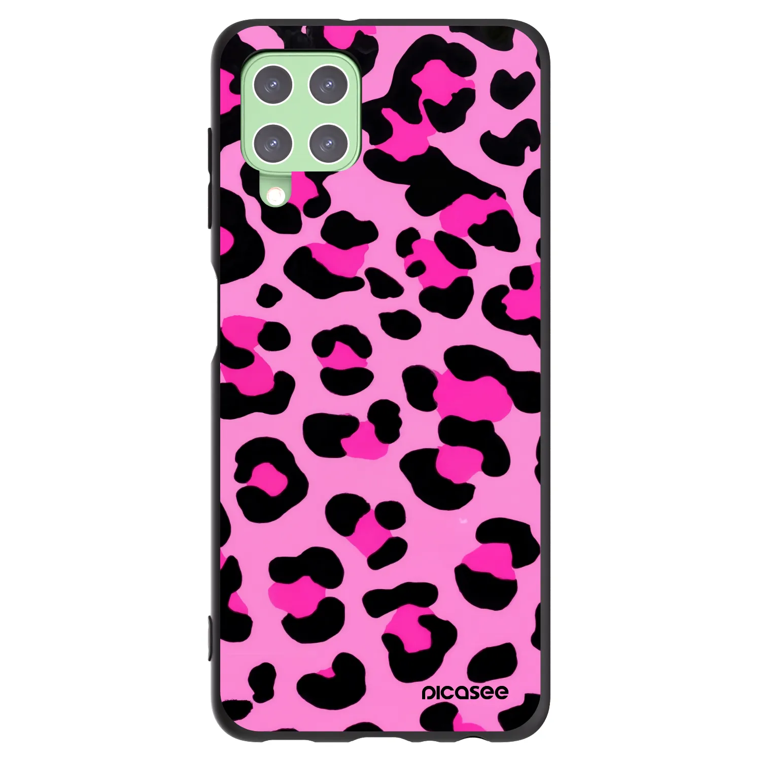 Picasee crna silikonska maskica za Samsung Galaxy A22 A225F 4G - Pink Tiger