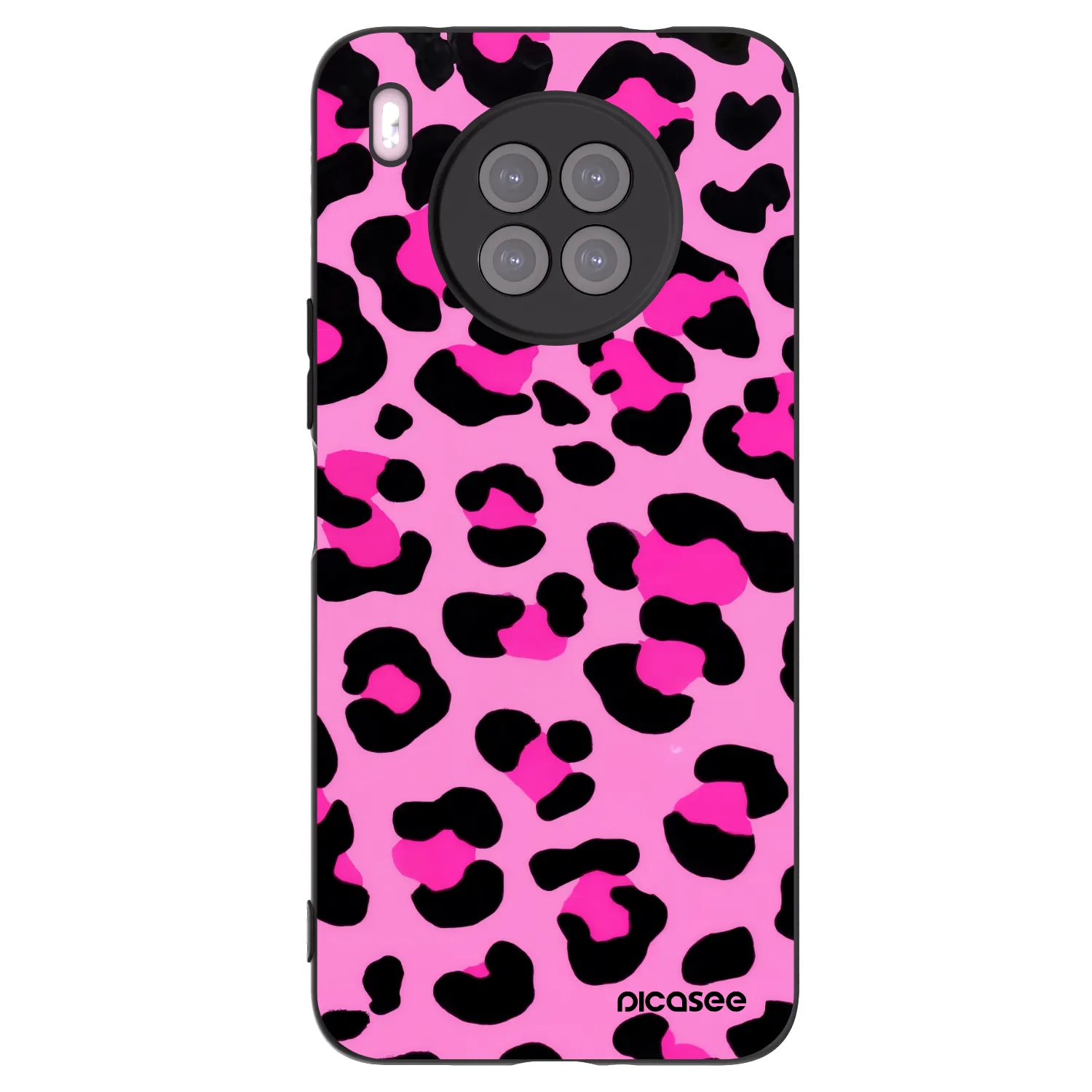 Picasee crna silikonska maskica za Huawei Nova 8i - Pink Tiger