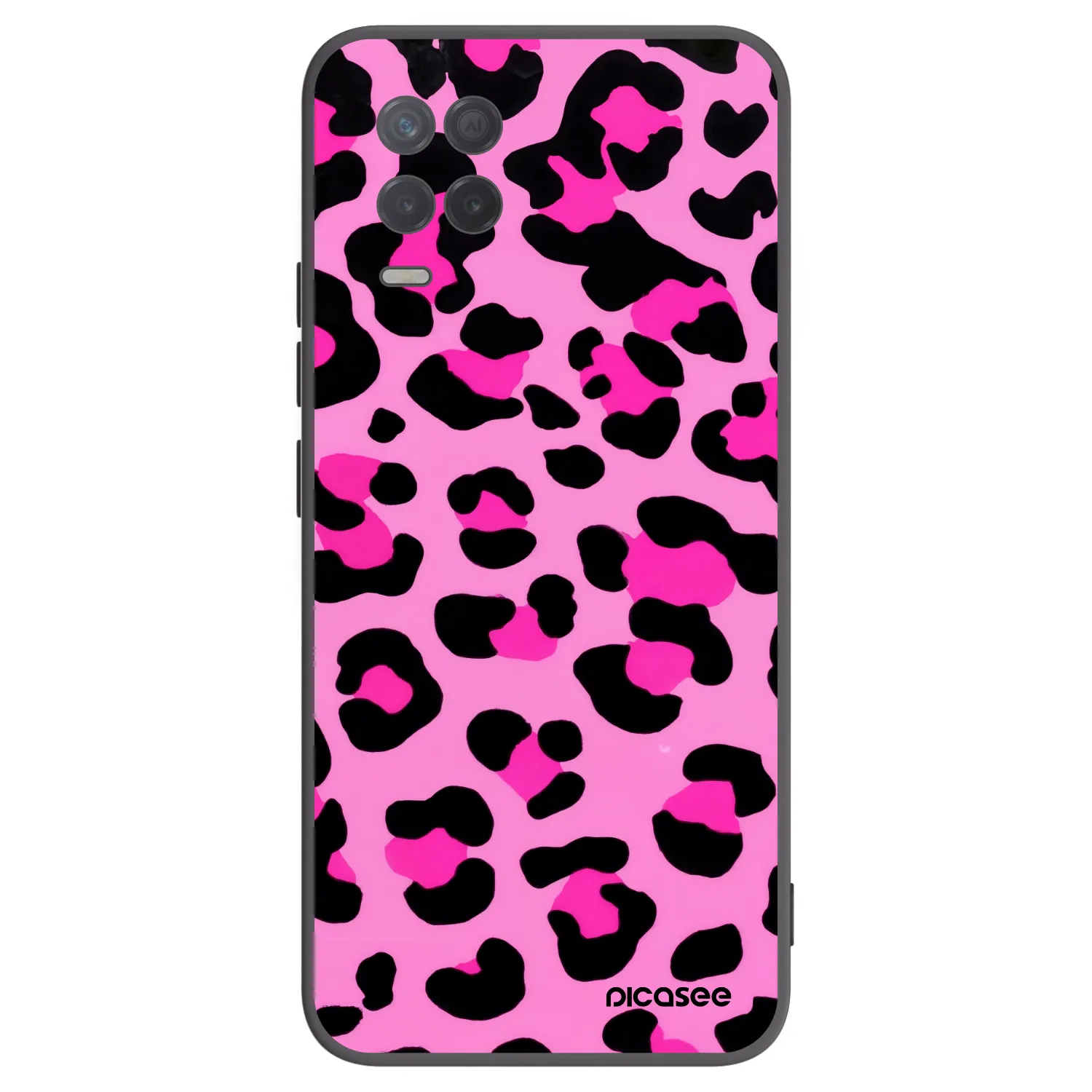 Picasee crna silikonska maskica za Realme 8 5G - Pink Tiger