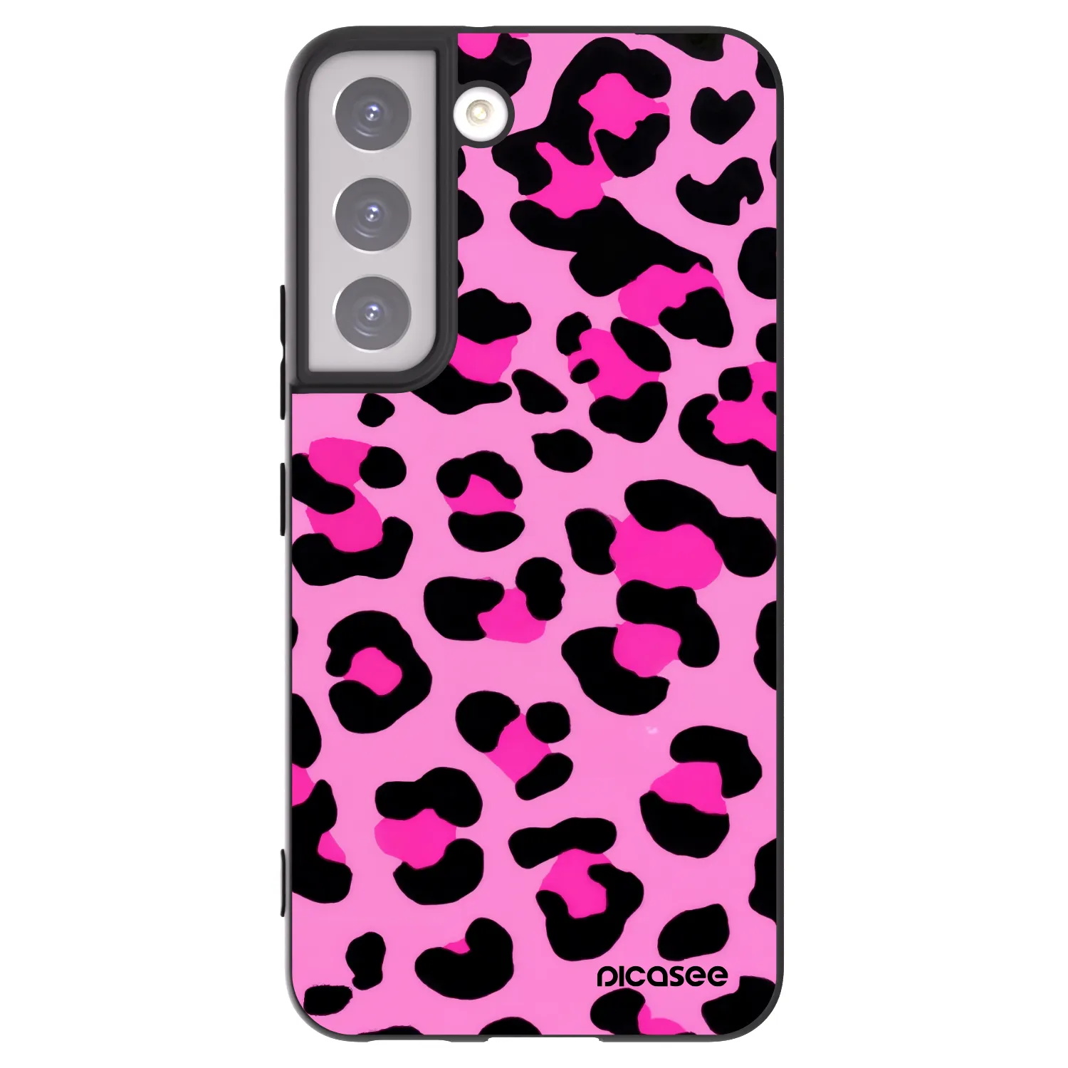 Picasee crna silikonska maskica za Samsung Galaxy S22 5G - Pink Tiger