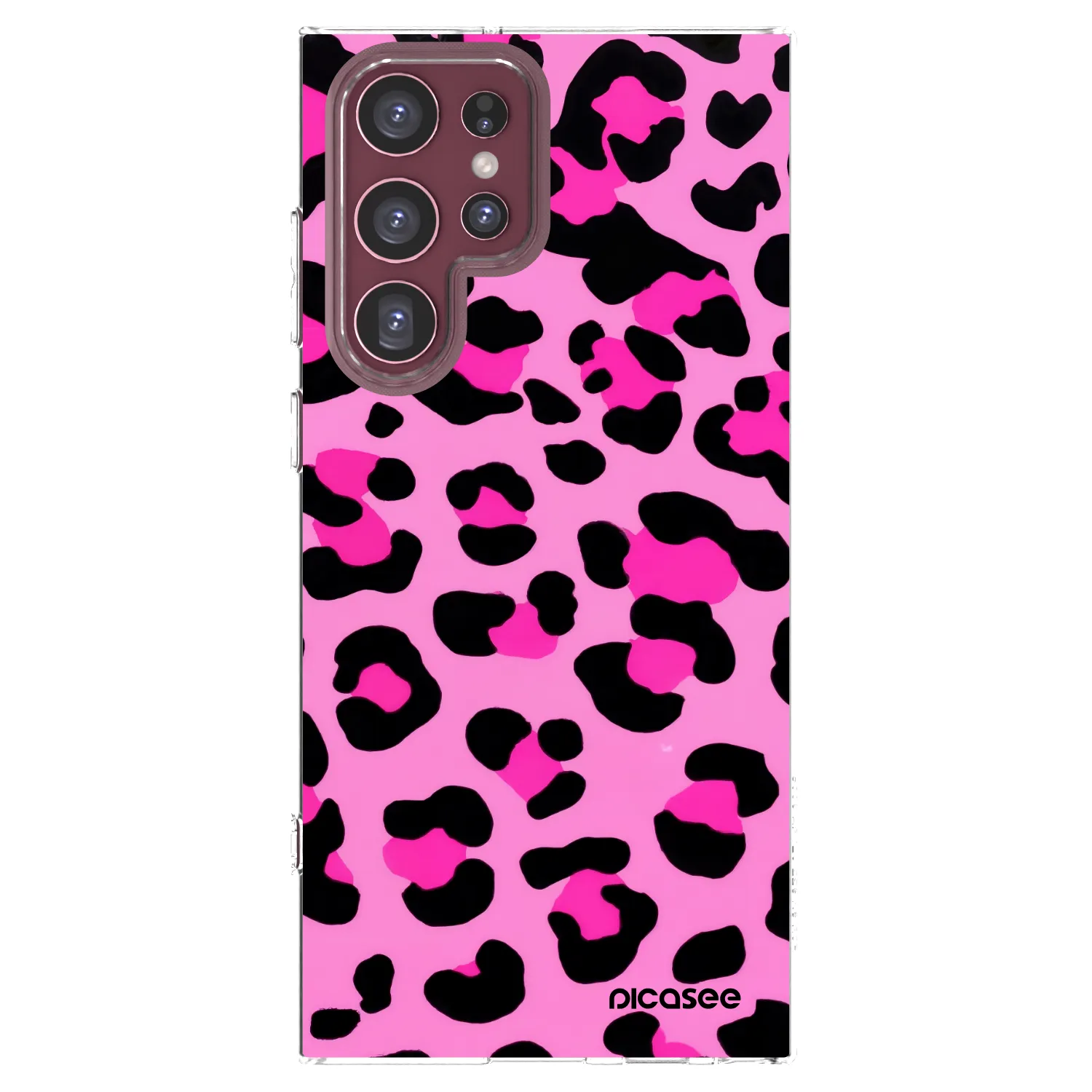 Picasee silikonska prozirna maskica za Samsung Galaxy S22 Ultra 5G - Pink Tiger