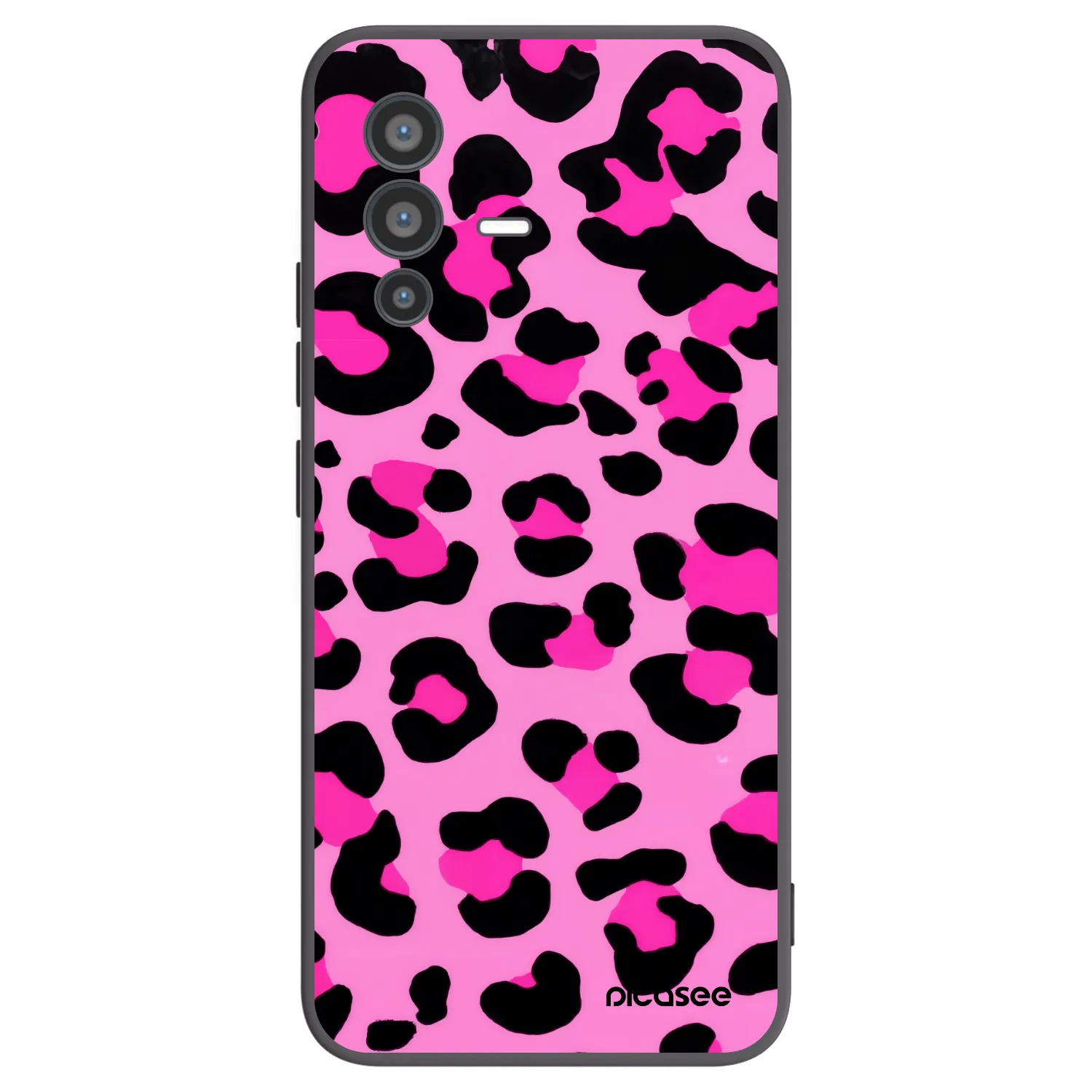 Picasee crna silikonska maskica za Vivo V23 5G - Pink Tiger