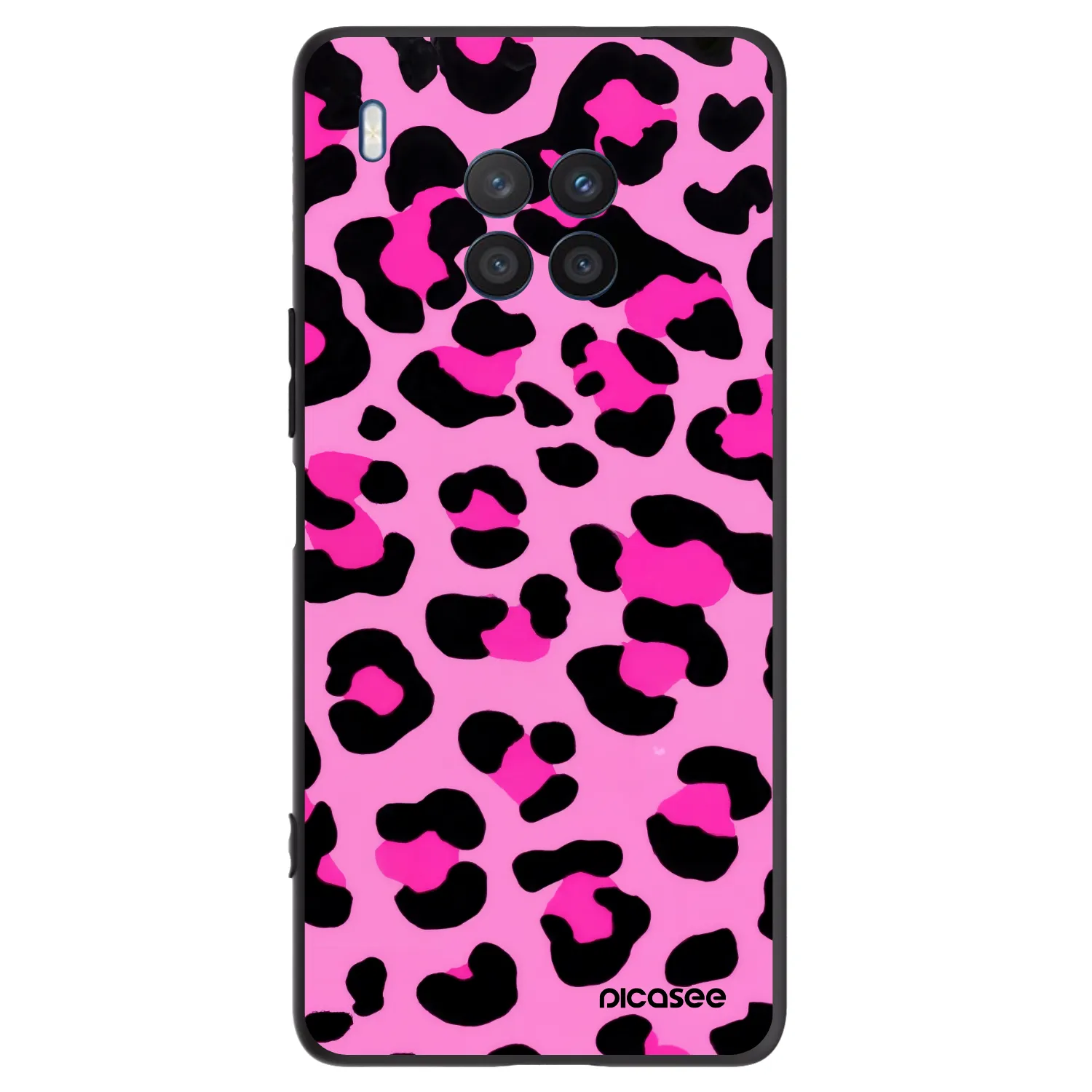 Picasee crna silikonska maskica za Honor 50 Lite - Pink Tiger