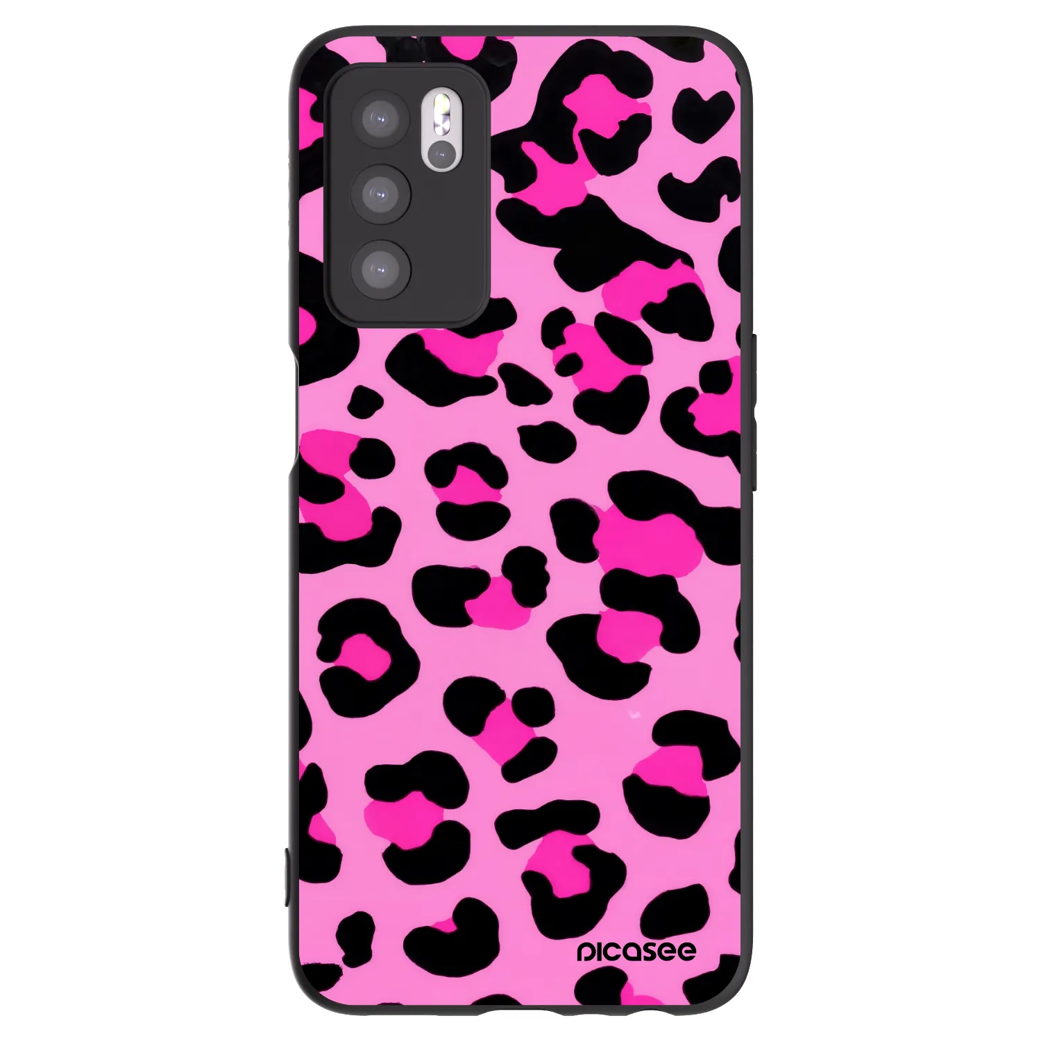 Picasee crna silikonska maskica za OPPO A16s - Pink Tiger