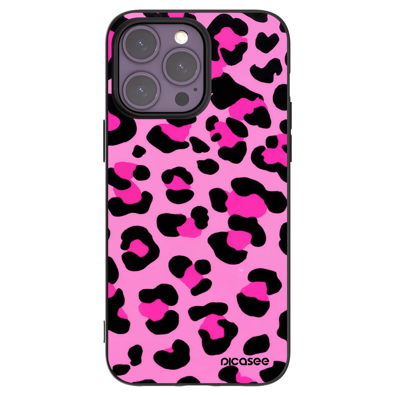 Picasee crna silikonska maskica za Apple iPhone 14 Pro Max - Pink Tiger