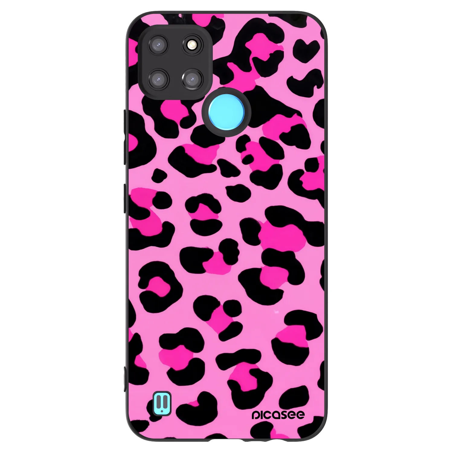 Picasee crna silikonska maskica za Realme C21Y - Pink Tiger