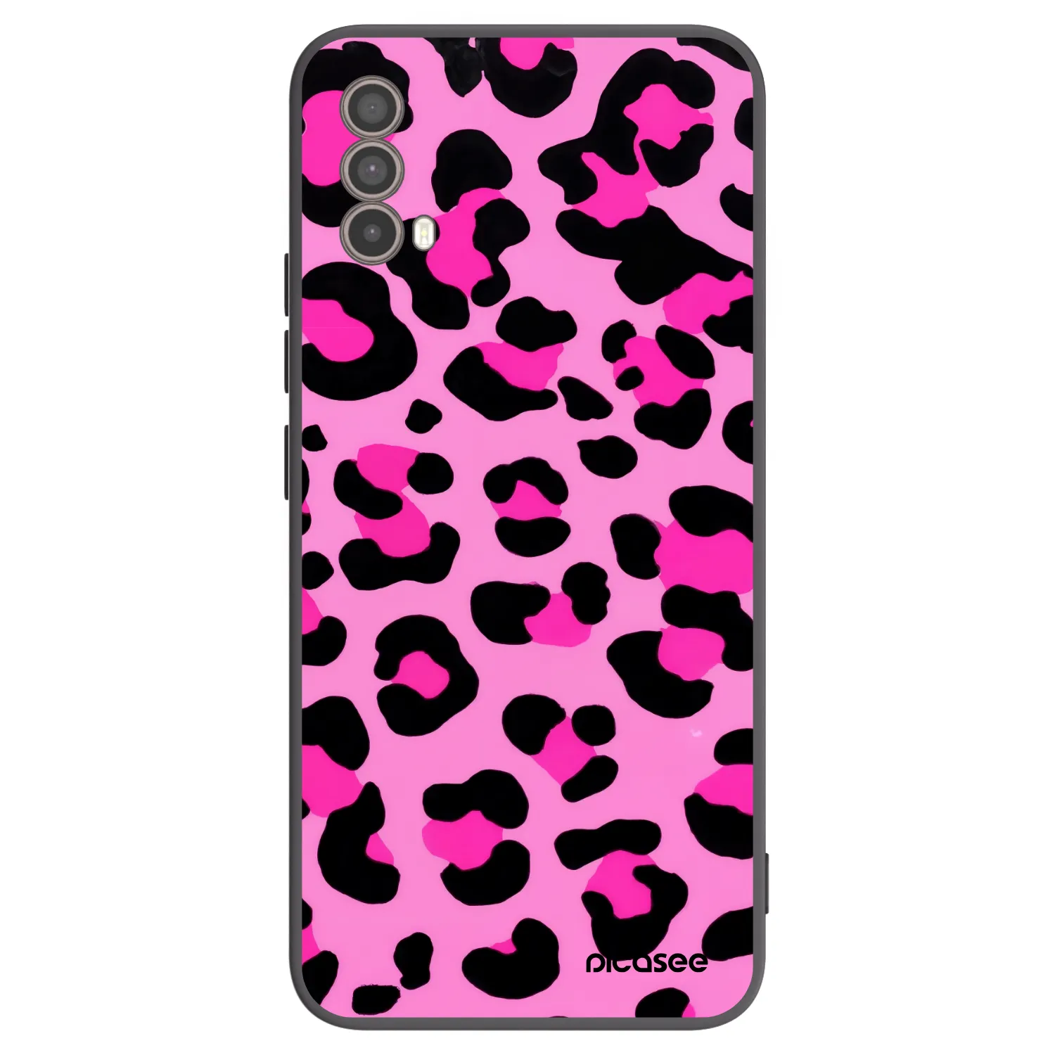 Picasee crna silikonska maskica za Motorola Moto E40 - Pink Tiger