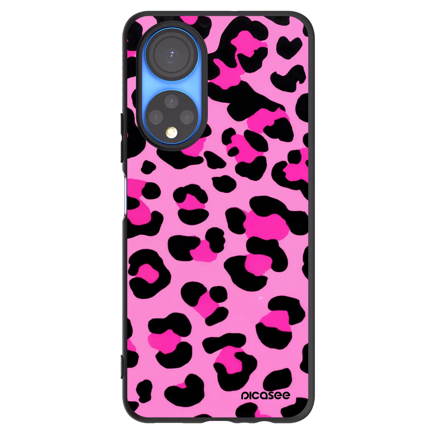 Picasee crna silikonska maskica za Honor X7 - Pink Tiger