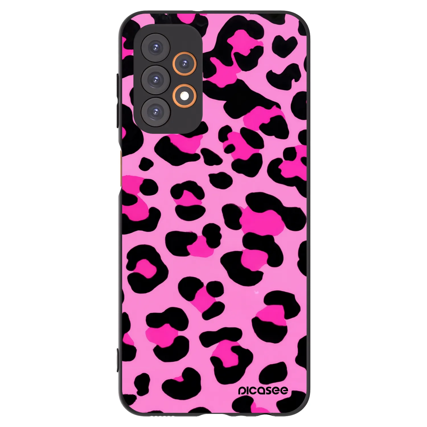 Picasee crna silikonska maskica za Samsung Galaxy A23 A235F 4G - Pink Tiger