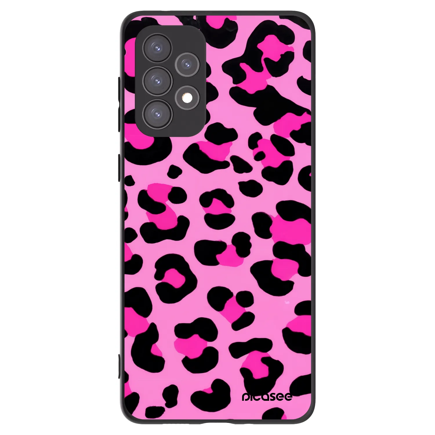 Picasee crna silikonska maskica za Samsung Galaxy A73 5G - Pink Tiger