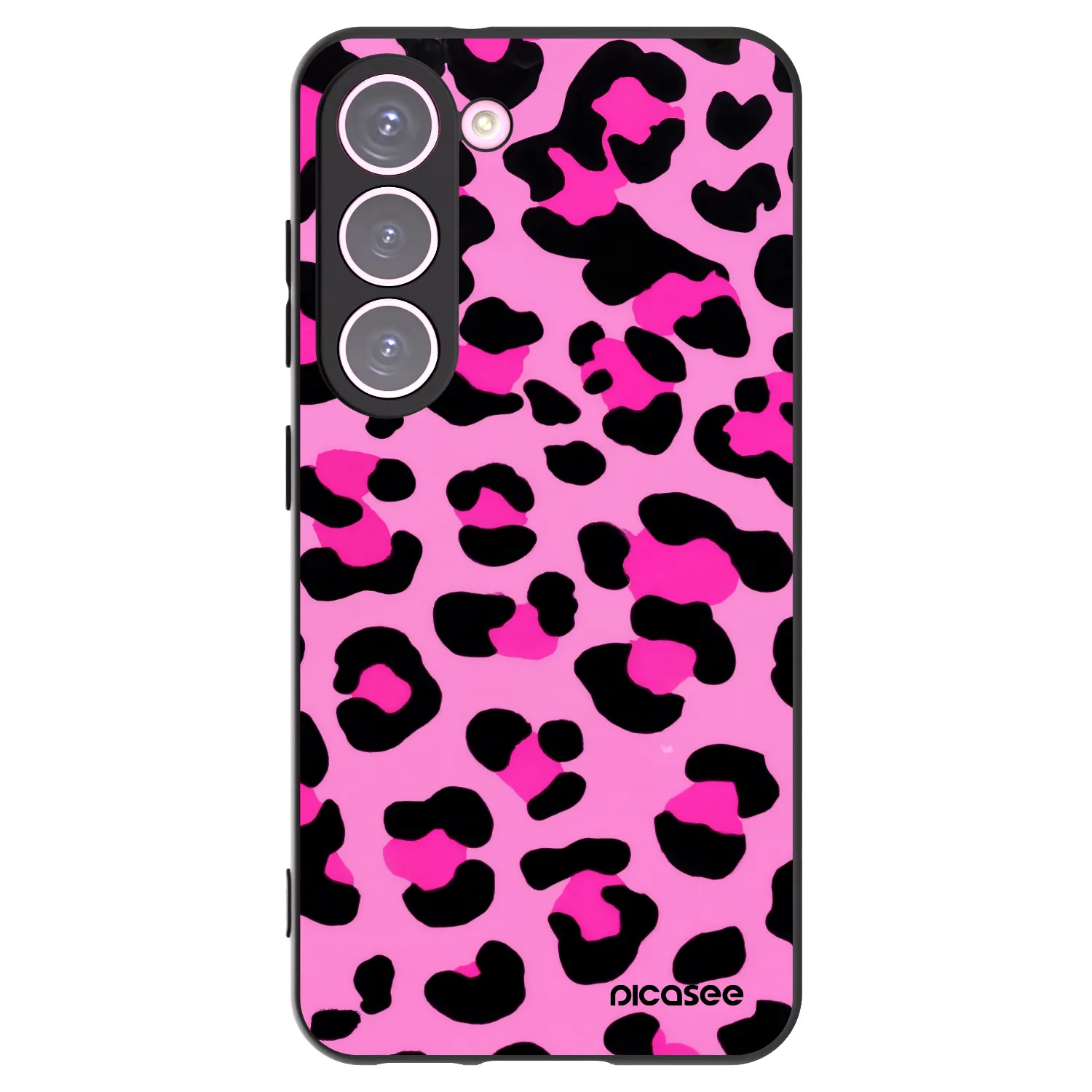 Picasee crna silikonska maskica za Samsung Galaxy S23 5G - Pink Tiger