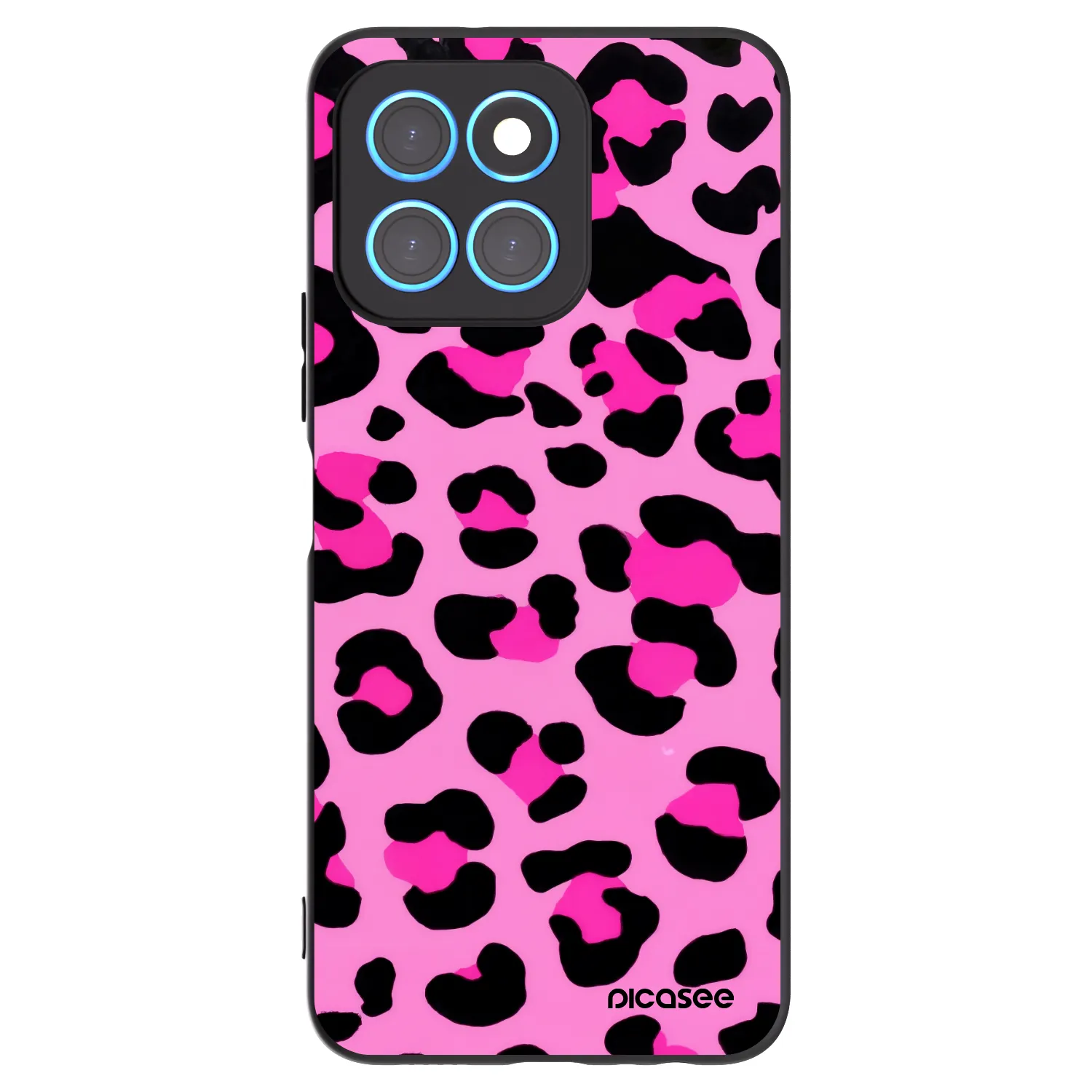 Picasee crna silikonska maskica za Honor X8 5G - Pink Tiger