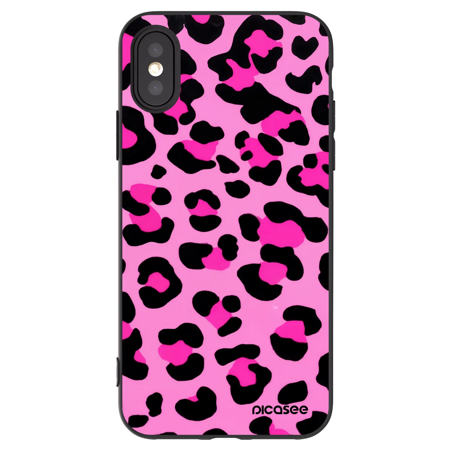 Picasee crna silikonska maskica za Apple iPhone X/XS - Pink Tiger
