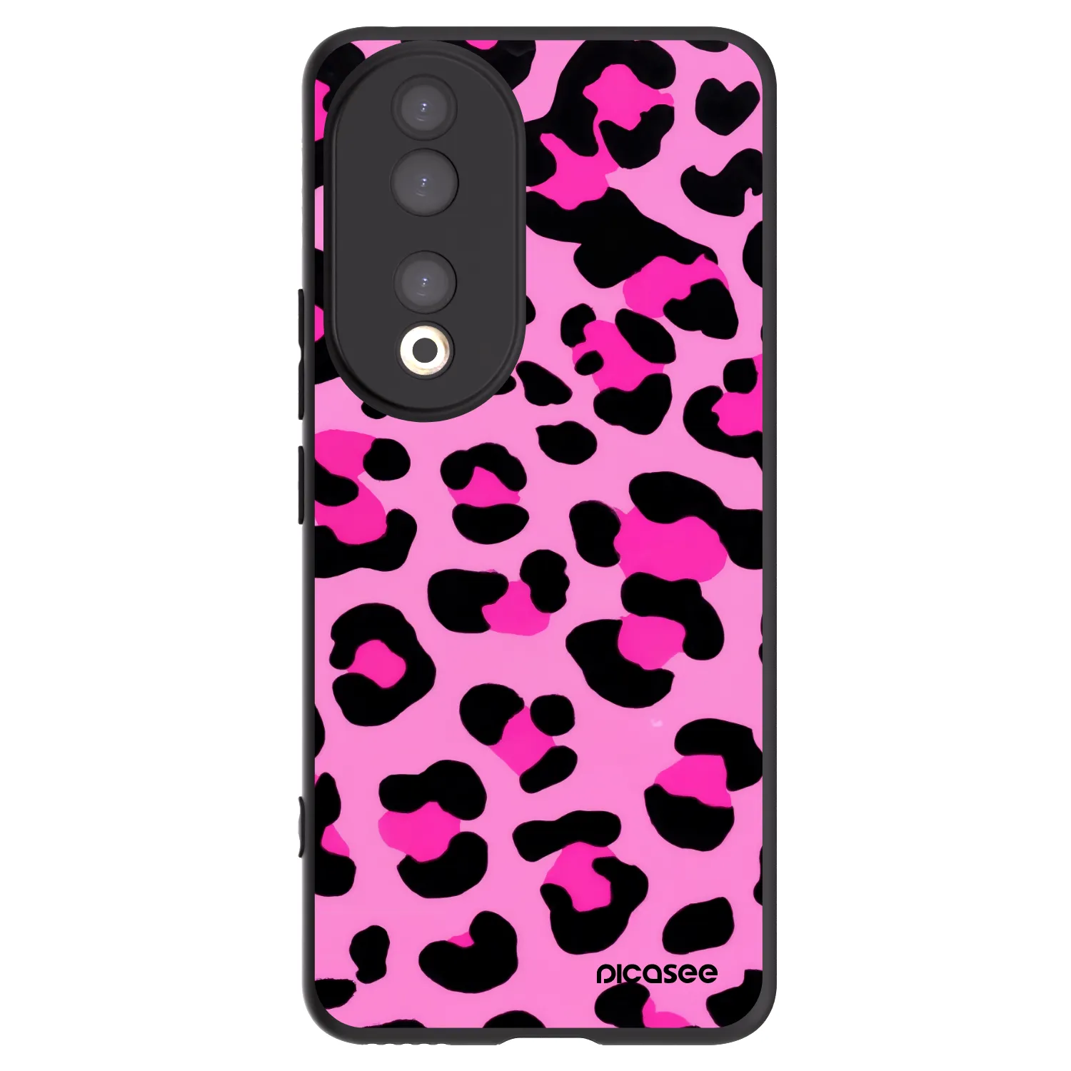 Picasee crna silikonska maskica za Honor 90 5G - Pink Tiger