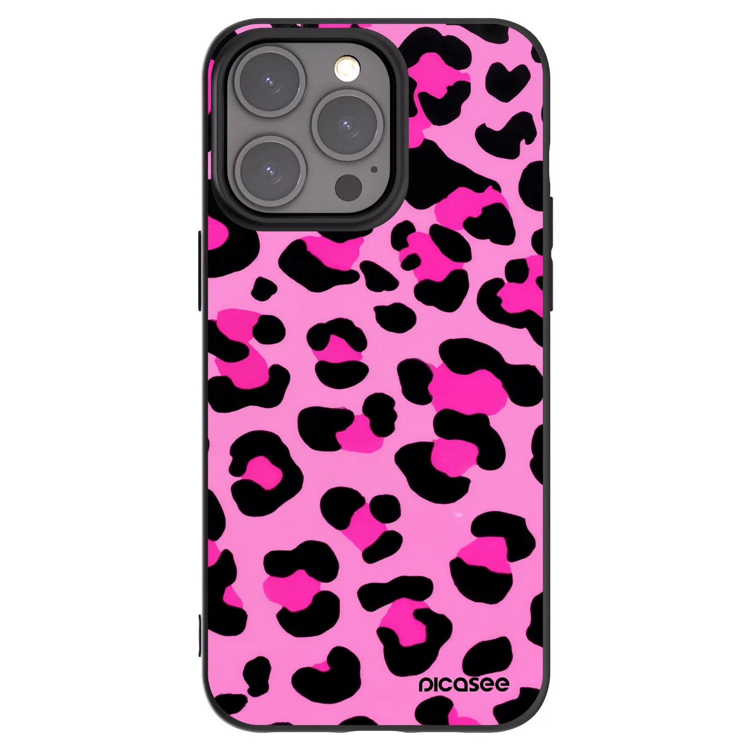 Picasee crna silikonska maskica za Apple iPhone 15 Pro Max - Pink Tiger