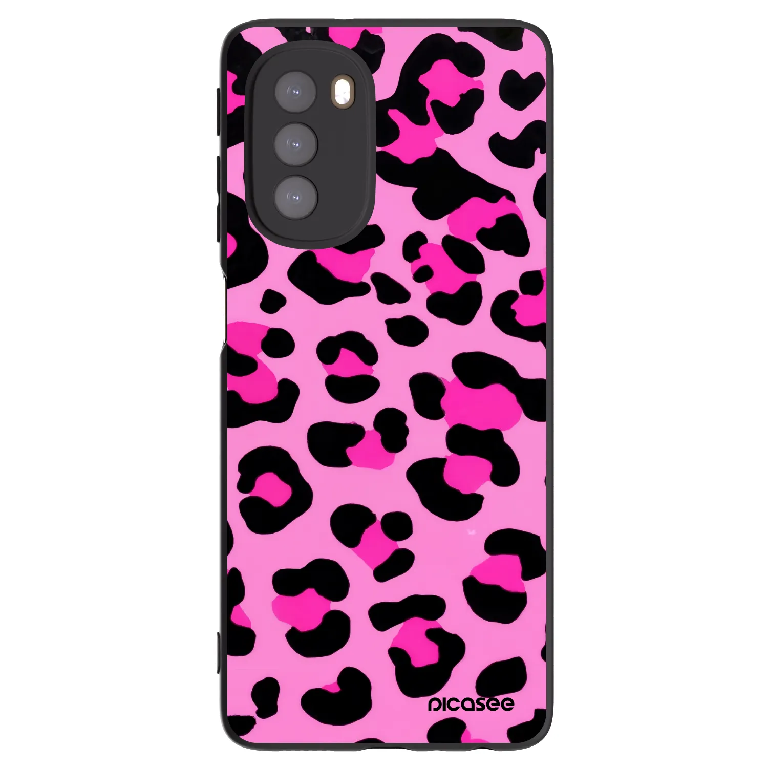 Picasee crna silikonska maskica za Motorola Moto G51 - Pink Tiger