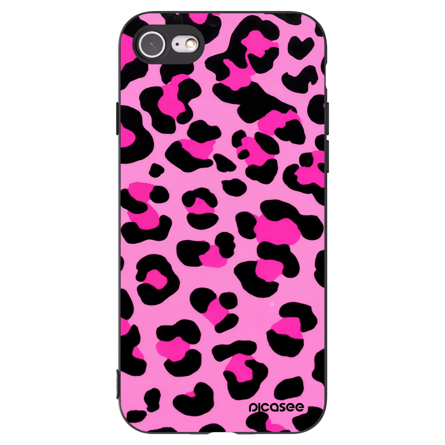 Picasee crna silikonska maskica za Apple iPhone 7 - Pink Tiger