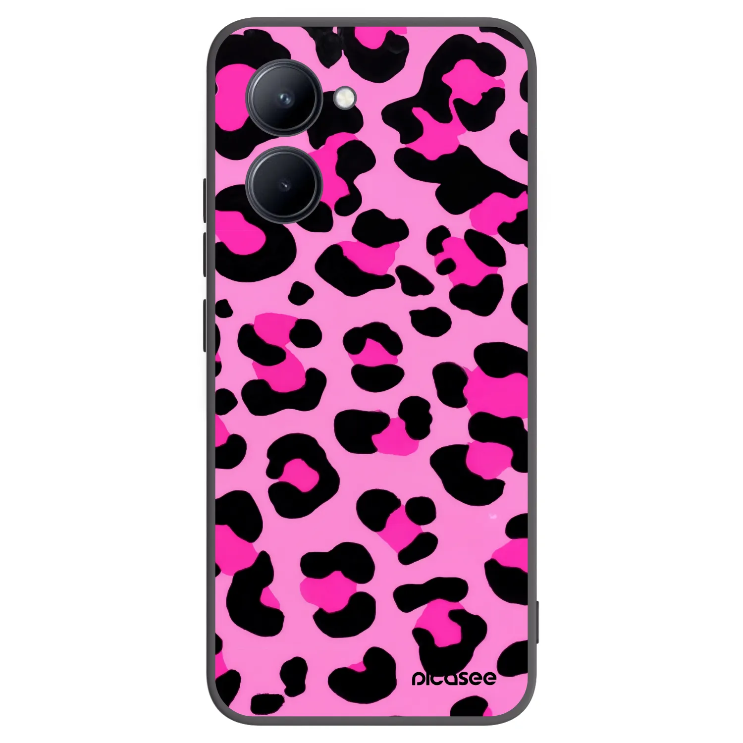 Picasee crna silikonska maskica za Realme C33 (2023) - Pink Tiger