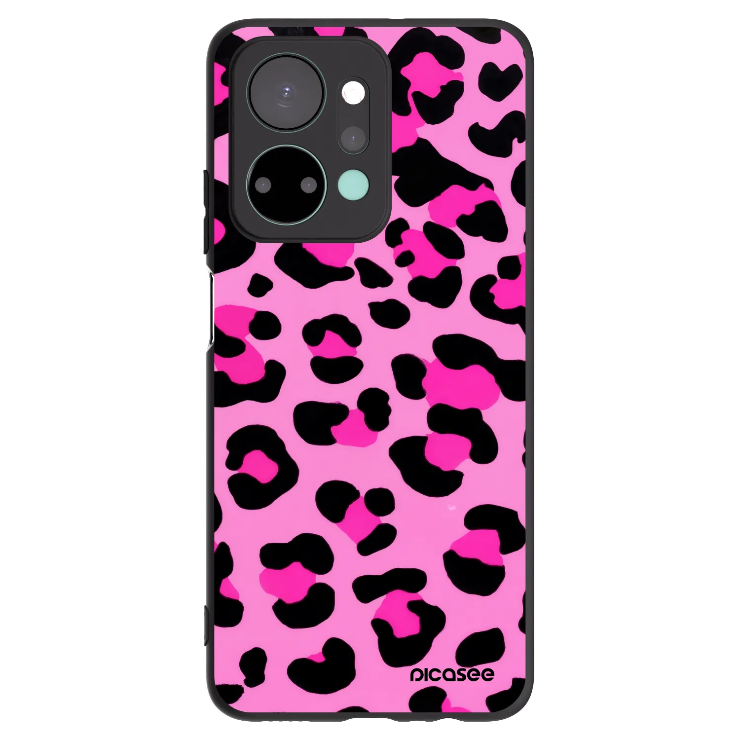 Picasee crna silikonska maskica za Honor X7a - Pink Tiger