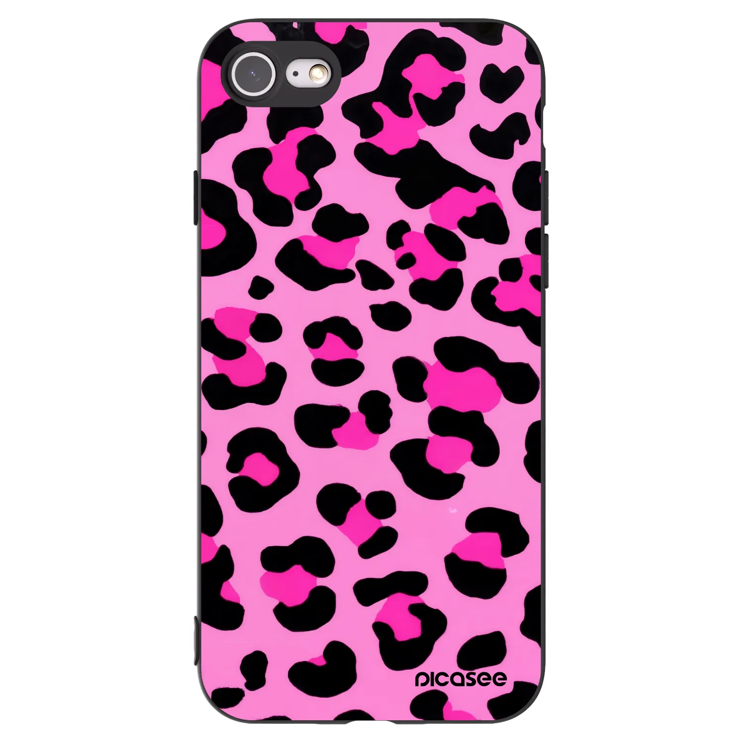 Picasee crna silikonska maskica za Apple iPhone 8 - Pink Tiger