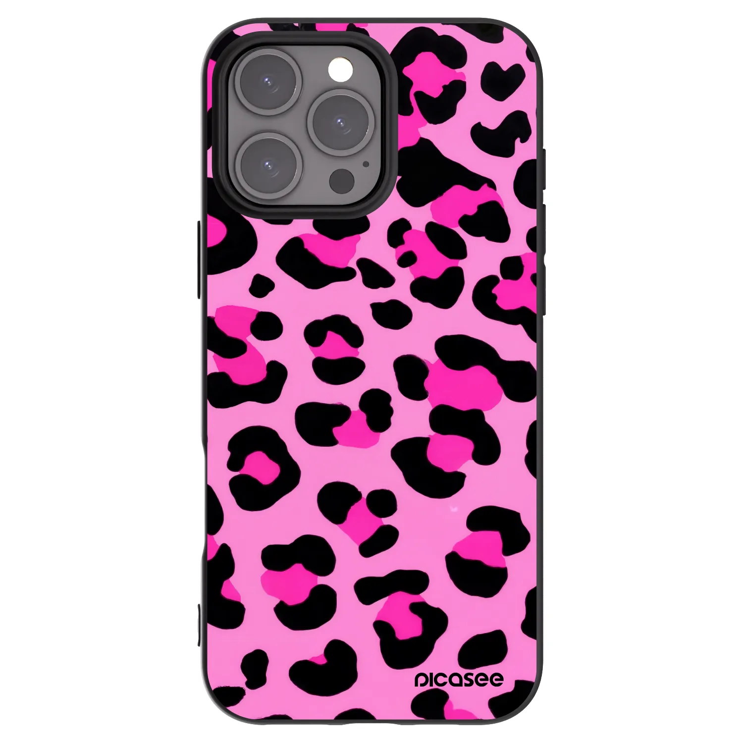 Picasee crna silikonska maskica za Apple iPhone 16 Pro Max - Pink Tiger
