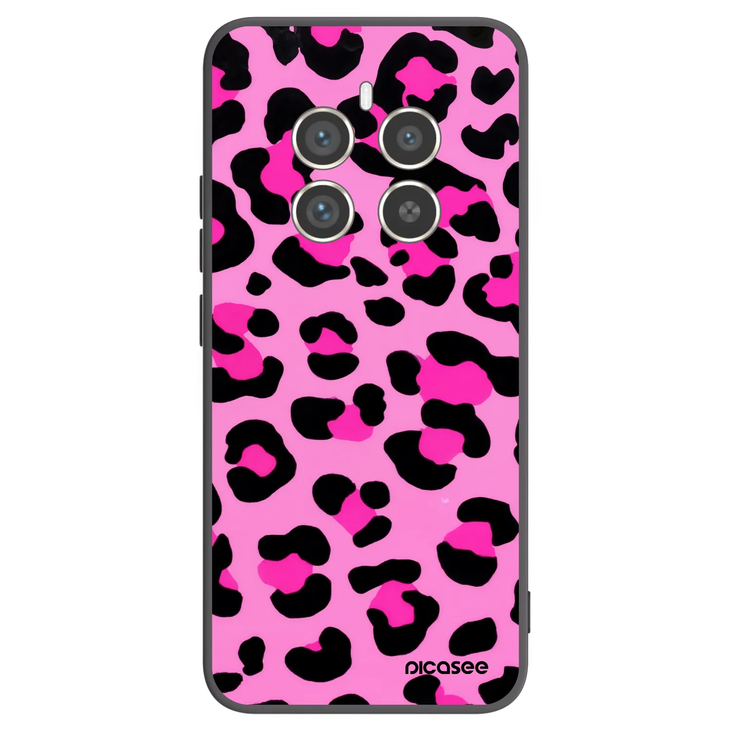 Picasee crna silikonska maskica za Realme 12 Pro 5G - Pink Tiger
