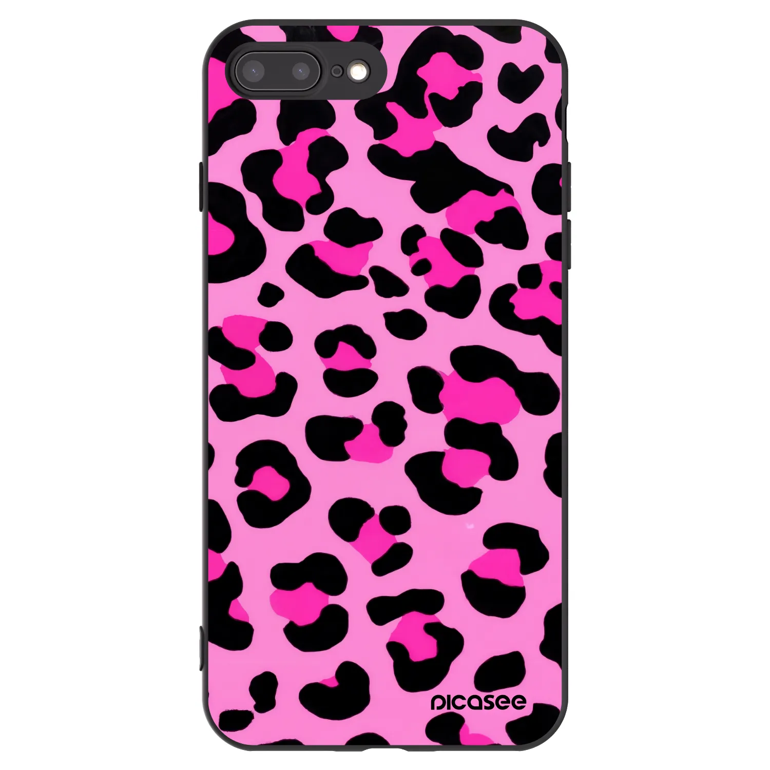 Picasee crna silikonska maskica za Apple iPhone 8 Plus - Pink Tiger