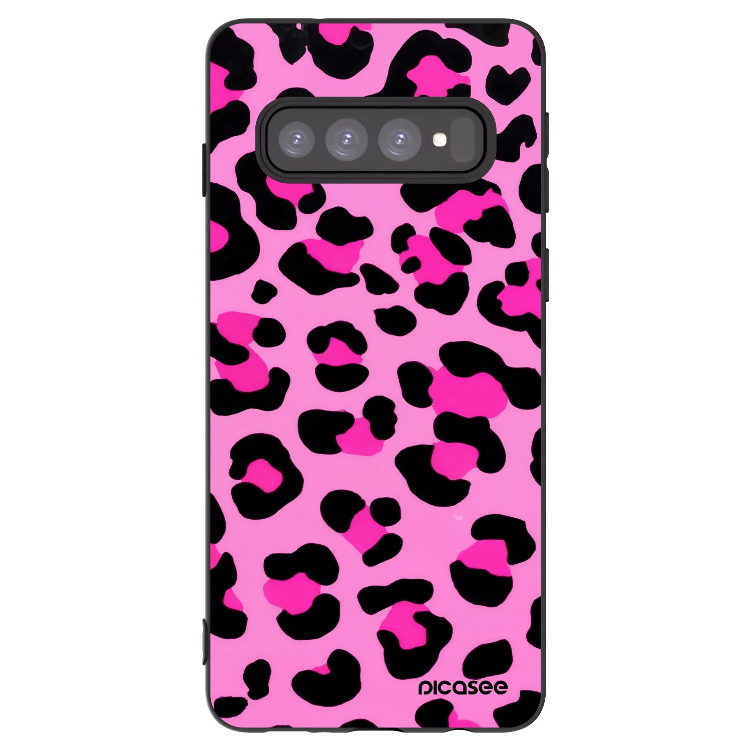 Picasee crna silikonska maskica za Samsung Galaxy S10 G973 - Pink Tiger