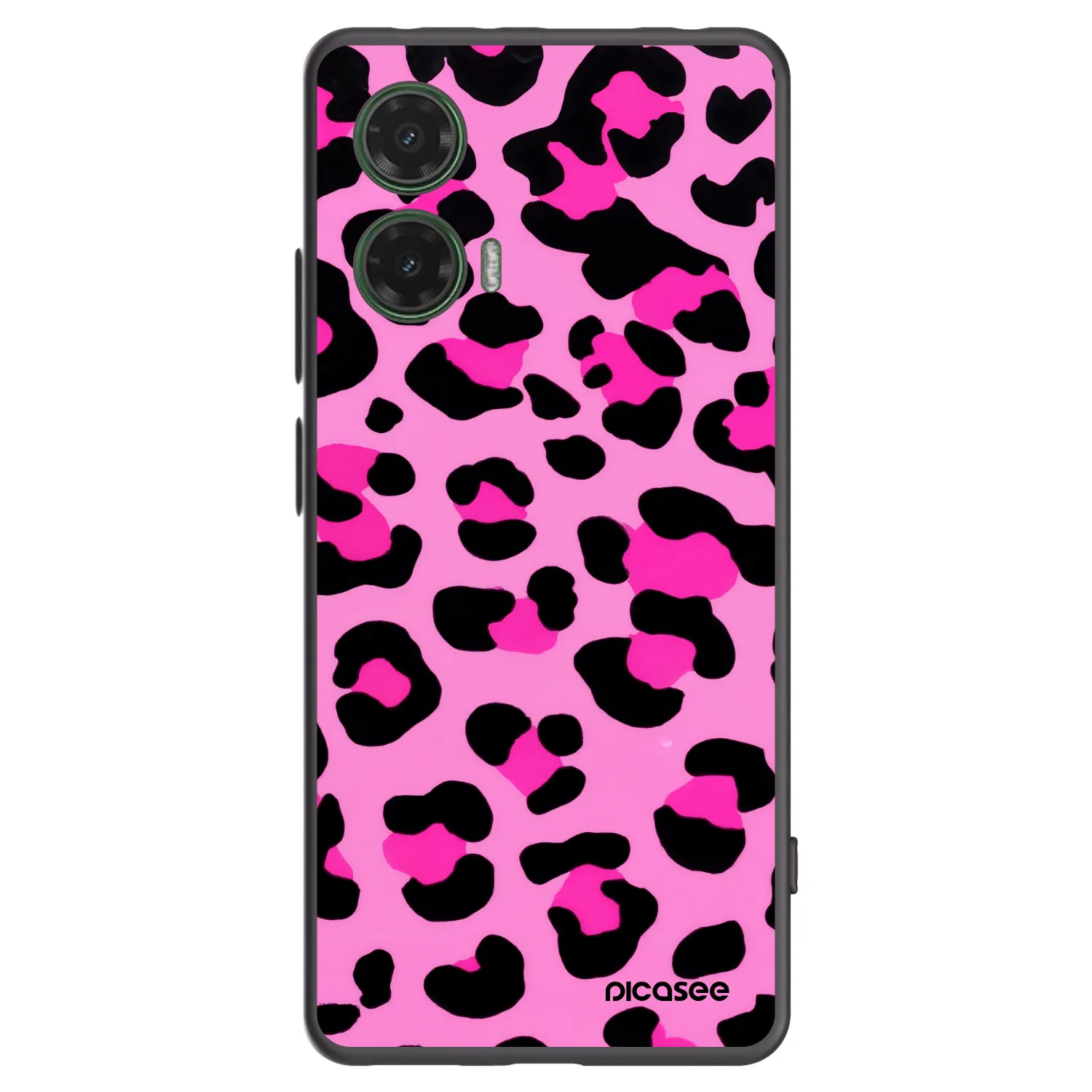 Picasee crna silikonska maskica za Motorola Moto G35 5G - Pink Tiger
