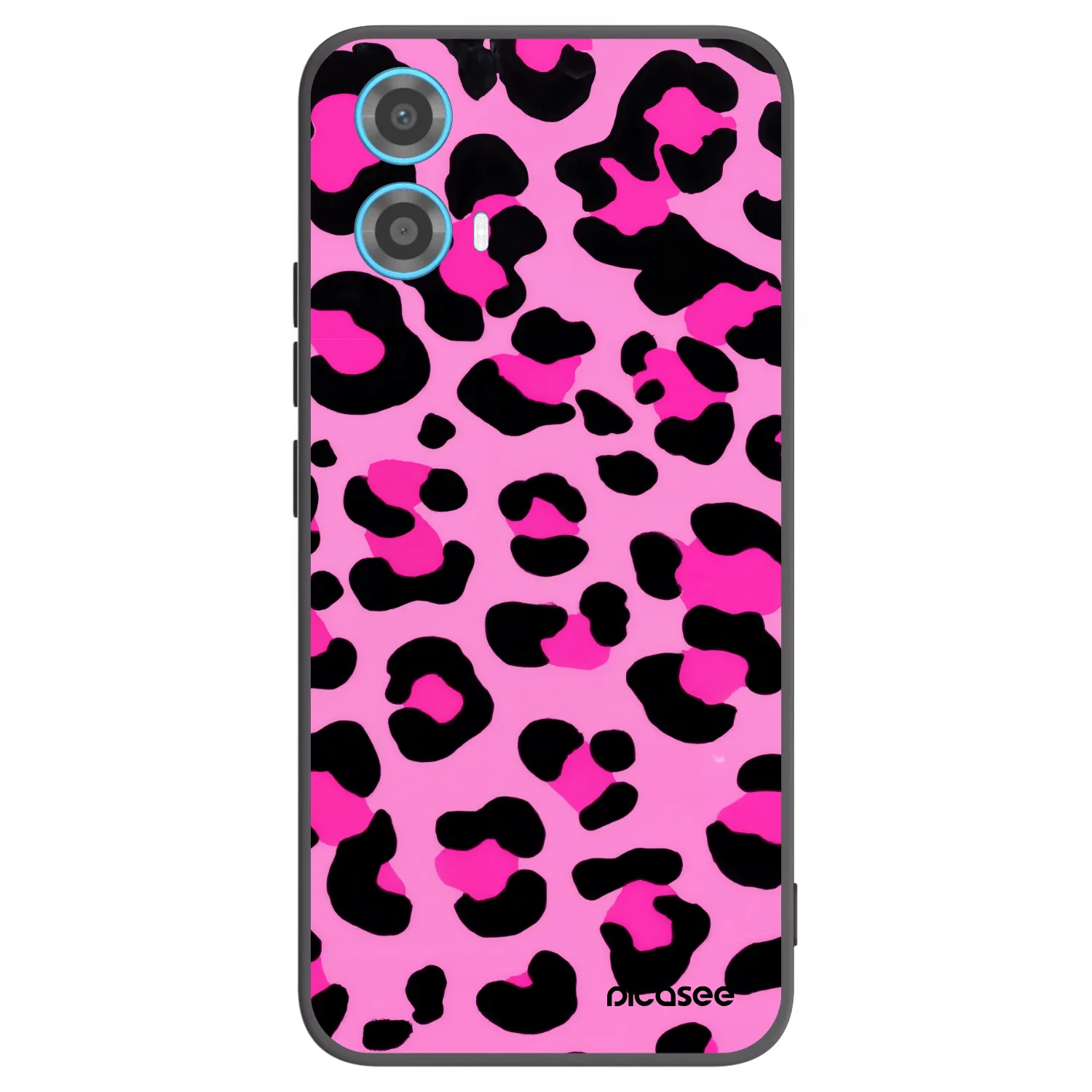 Picasee crna silikonska maskica za Motorola Moto G34 5G - Pink Tiger