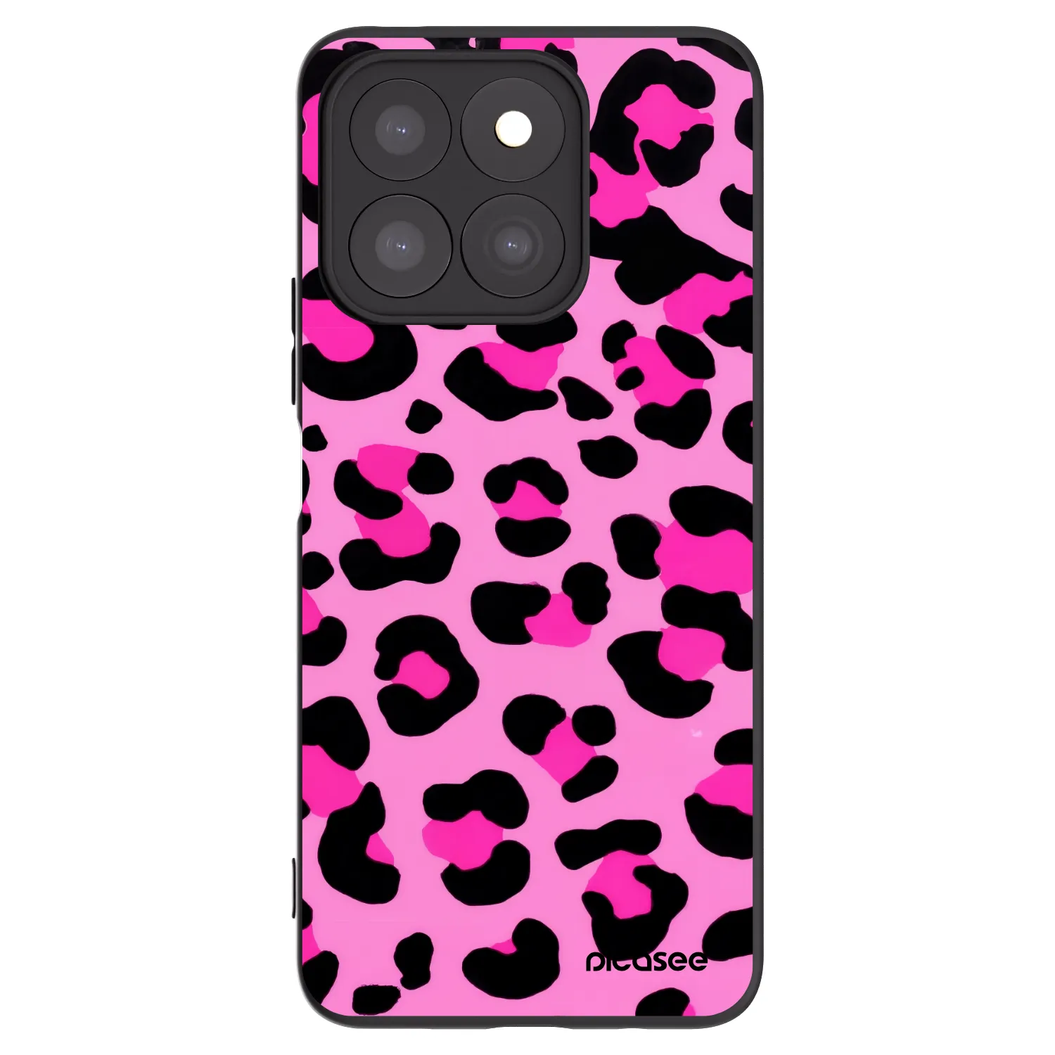 Picasee crna silikonska maskica za Honor X8c - Pink Tiger