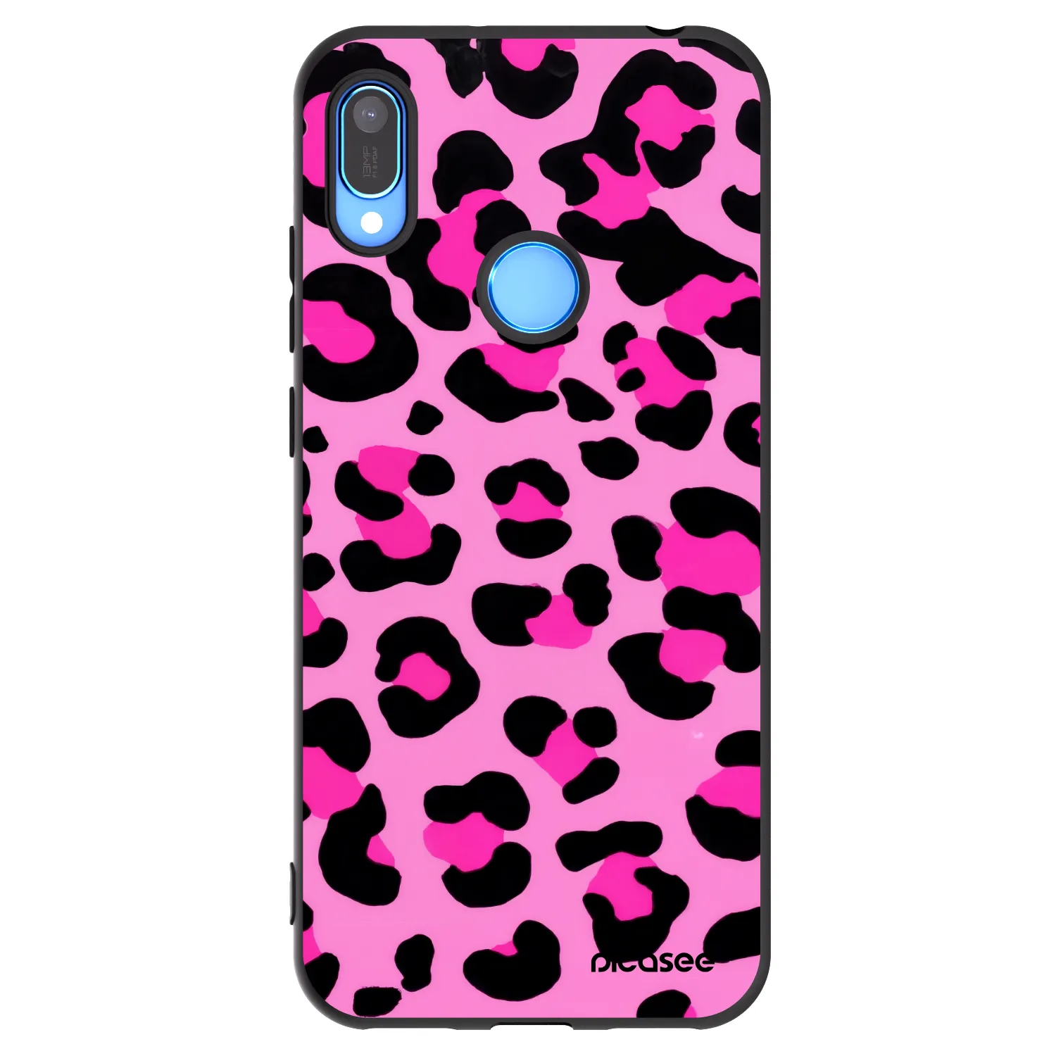 Picasee crna silikonska maskica za Huawei Y6 2019 - Pink Tiger