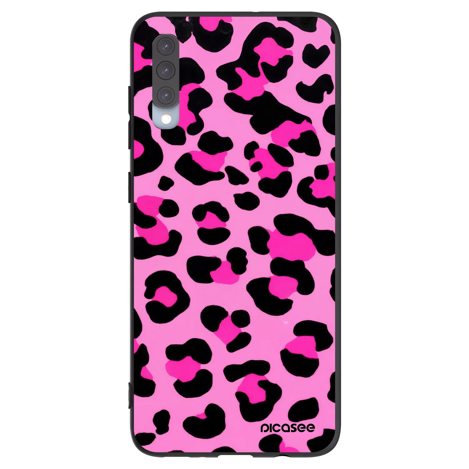 Picasee crna silikonska maskica za Samsung Galaxy A70 A705F - Pink Tiger