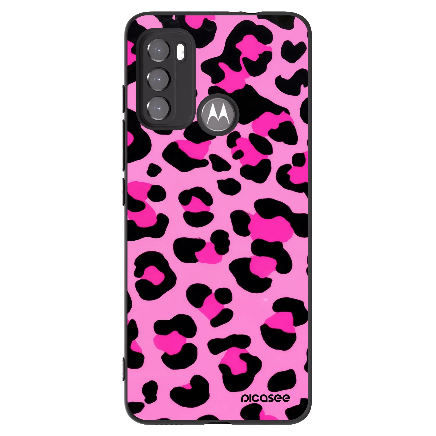 Picasee crna silikonska maskica za Motorola Edge 60 5G - Pink Tiger