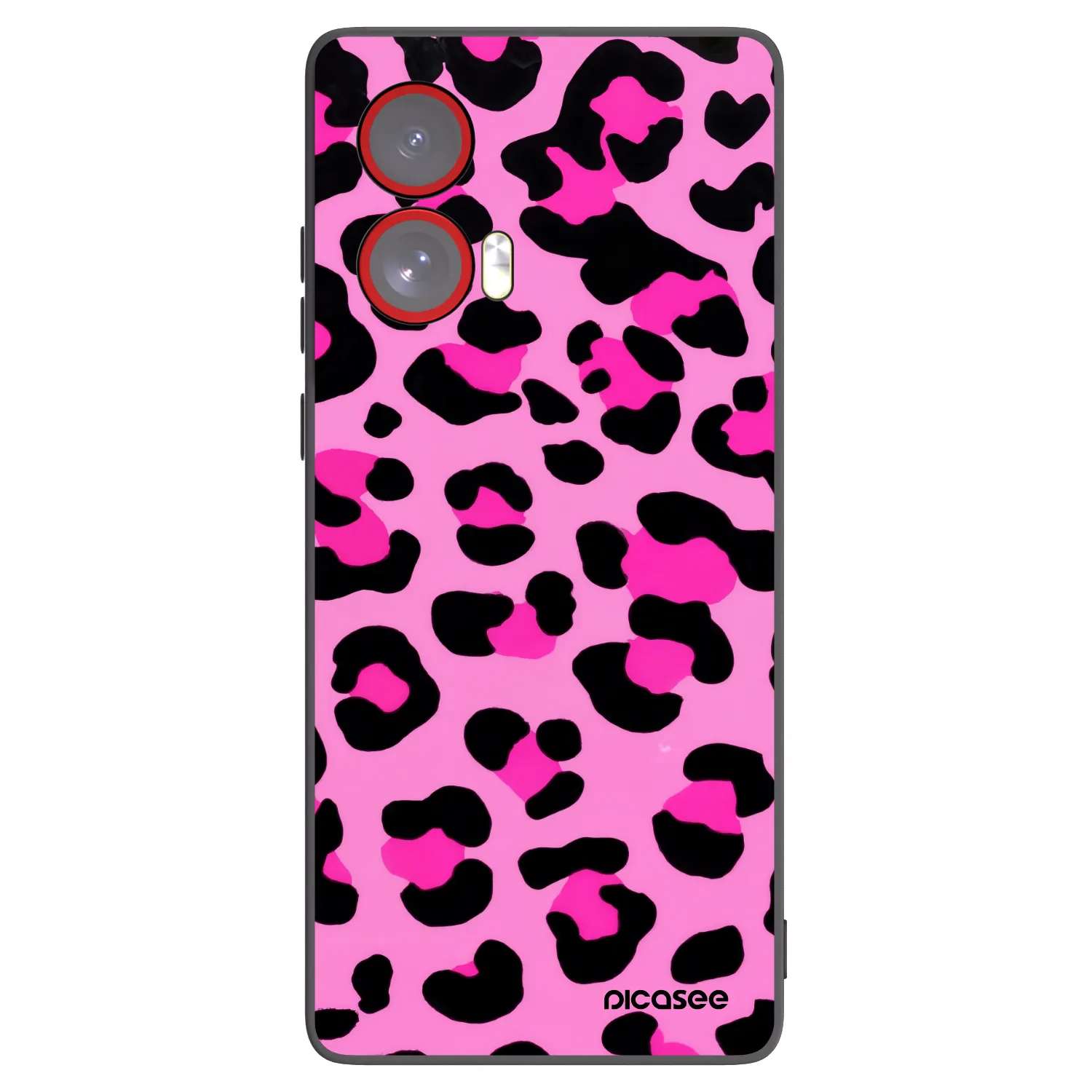 Picasee crna silikonska maskica za Motorola Edge 50 Fusion - Pink Tiger
